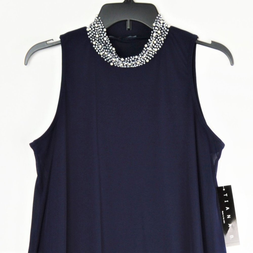 NWT Tiana B  A-line Dress With Beaded Neck - Picture 5 of 5